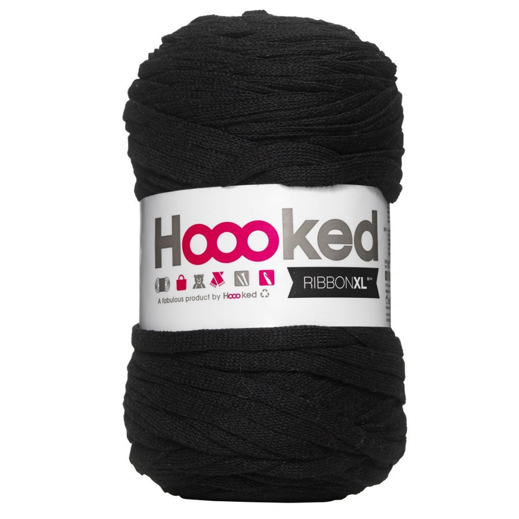 Hoooked Ribbon Xl Garn - Black Night 250g
