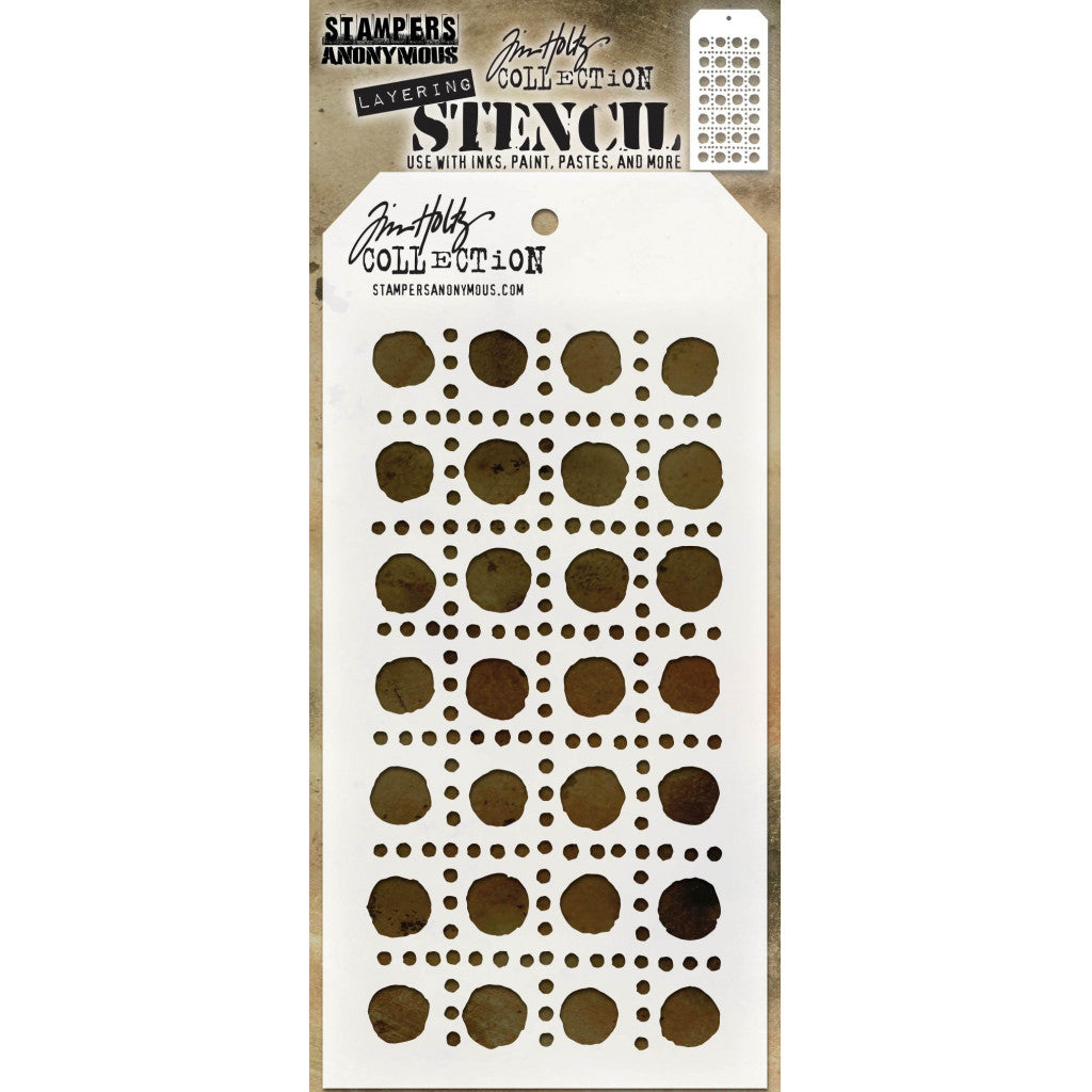 Tim Holtz Layered Stencil Sjablong, 10,5x22cm - Dotted Line