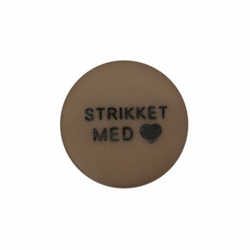 Knapp 15mm Brun - Strikket med