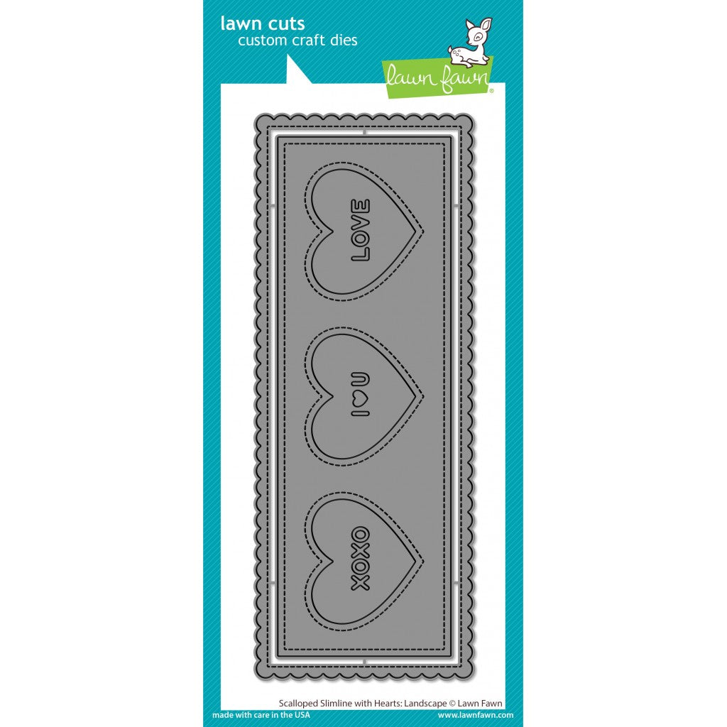 Lawn Cuts Die - Scalloped Slimline W/Hearts: Landscape