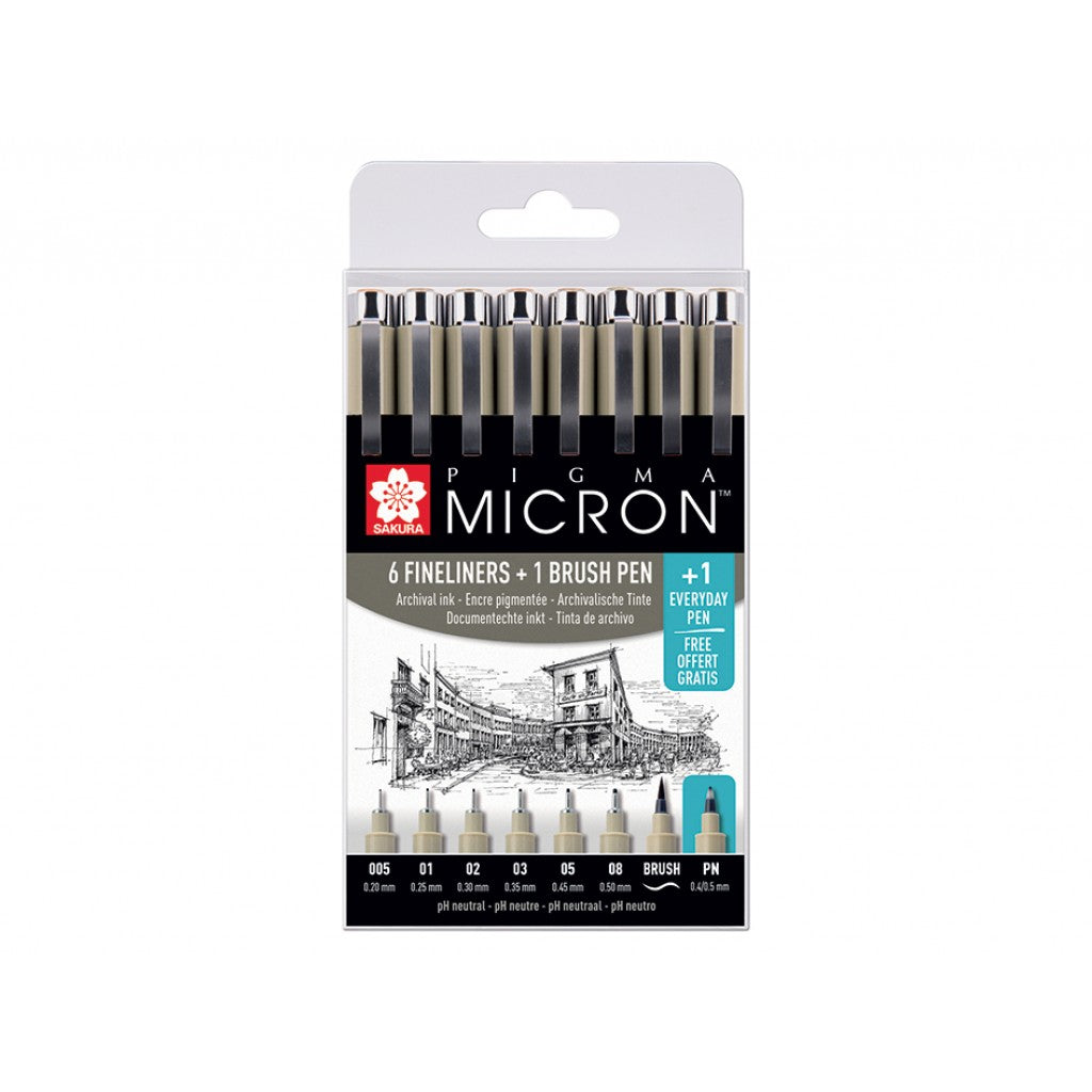 Sakura Pigma Micron - 7+1 Set