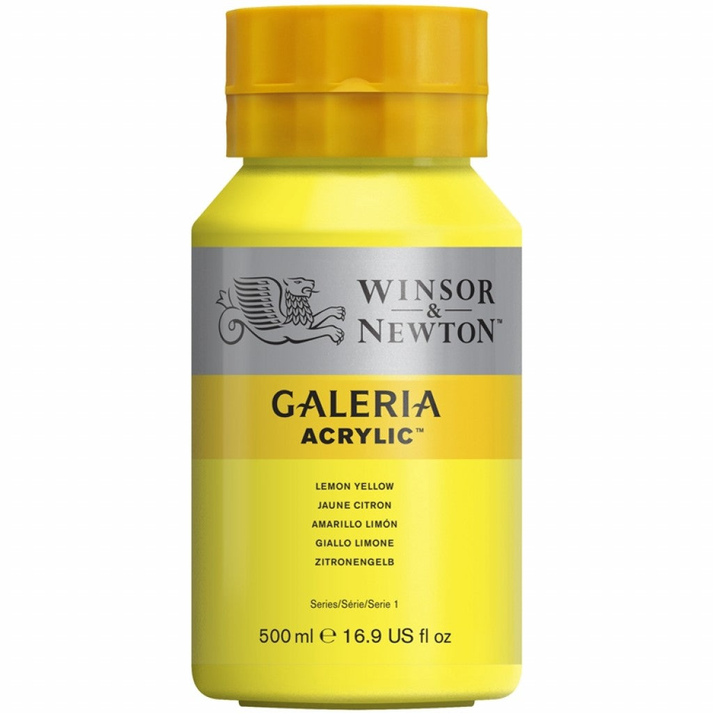 W&N - Galeria Acrylic 500ml - 346 Lemon Yellow