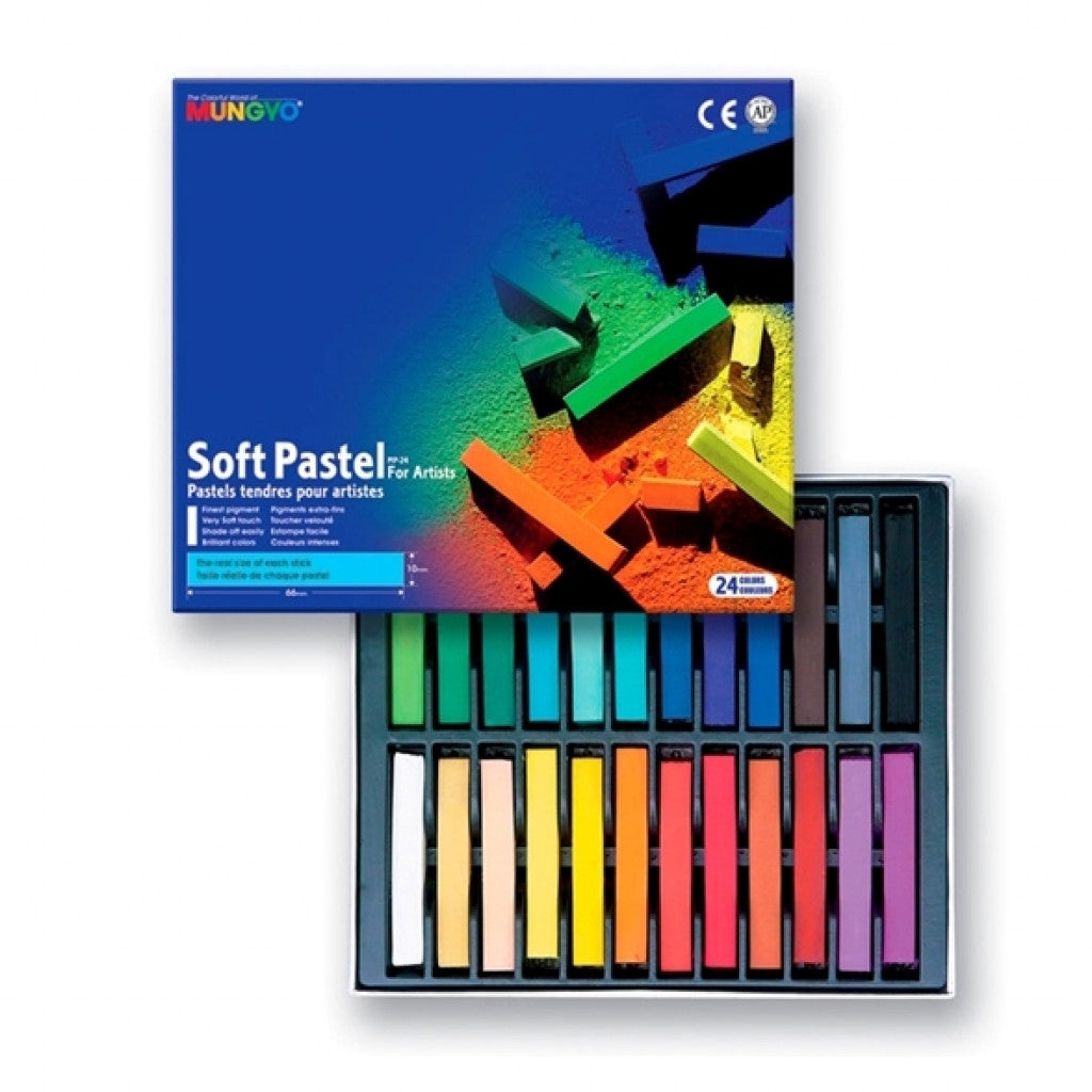 Mungyo - Square Pastellkritt, 24-sett