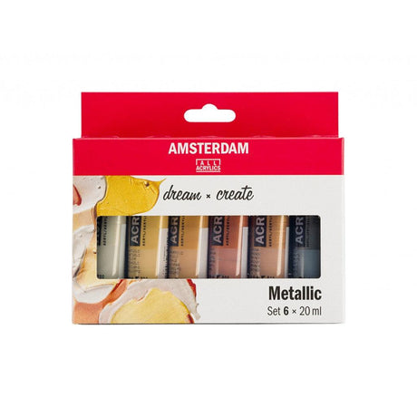 Amsterdam Standard 20ml - Sett 6 ass. Metallicfarger - HobbyHimmelen