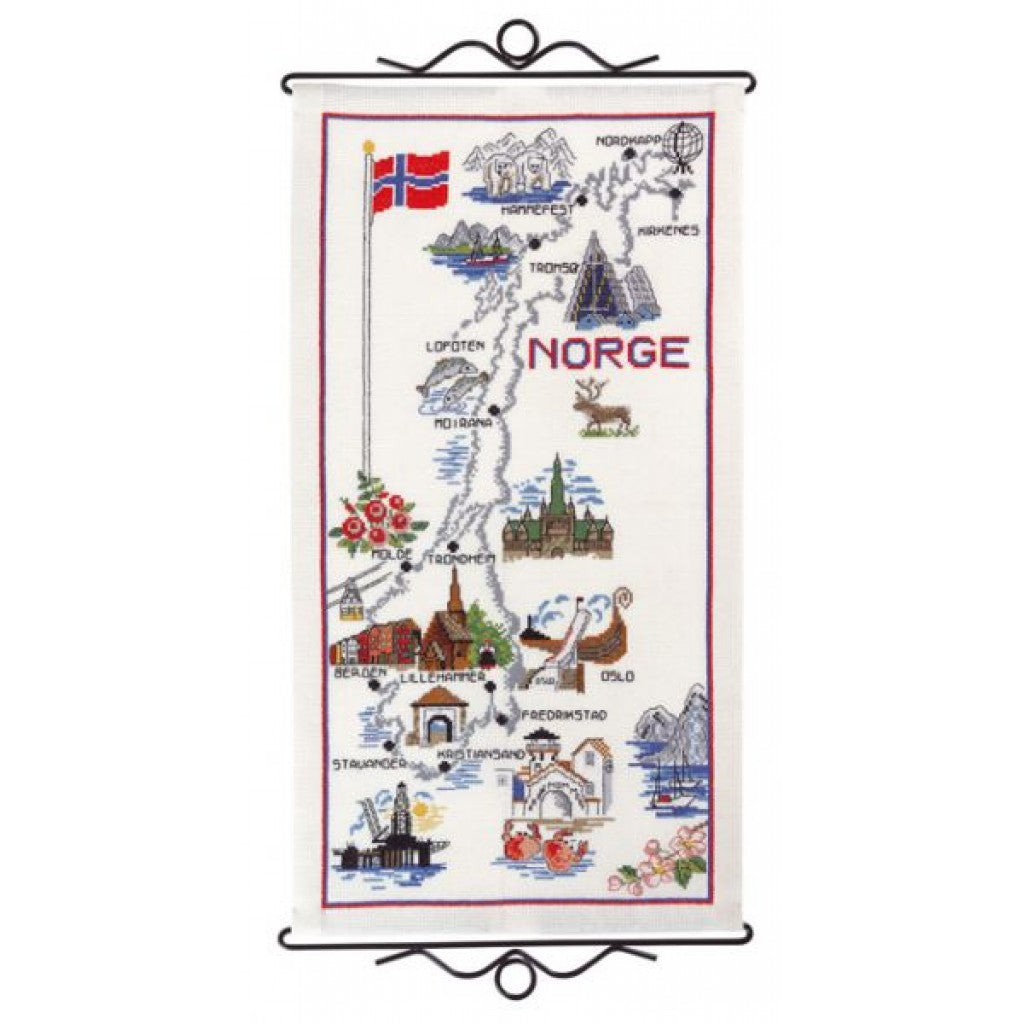 Korsstingsbroderi - Norge, 29x56cm
