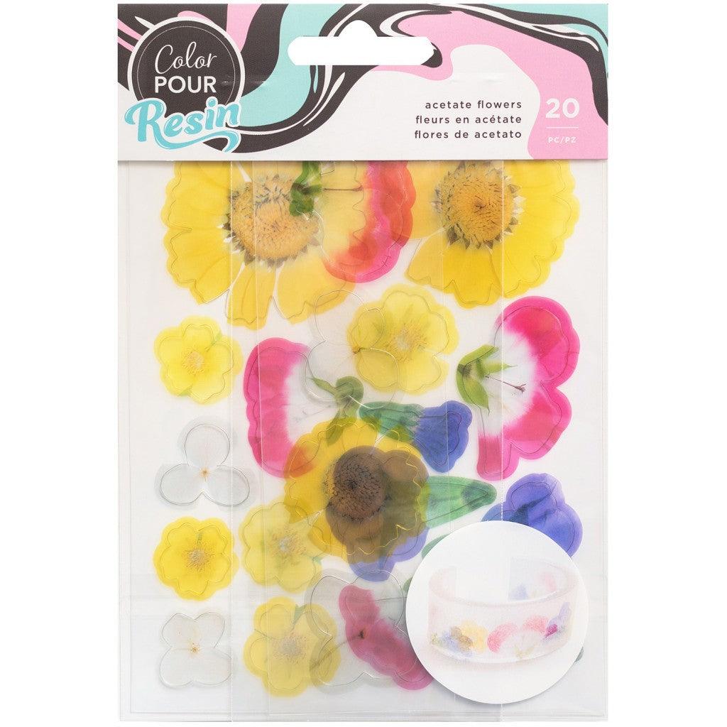 Color Pour Resin Mix Ins 20stk - Acetate Flowers - HobbyHimmelen