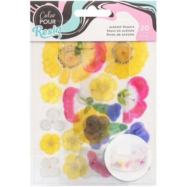Color Pour Resin Mix Ins 20stk - Acetate Flowers - HobbyHimmelen