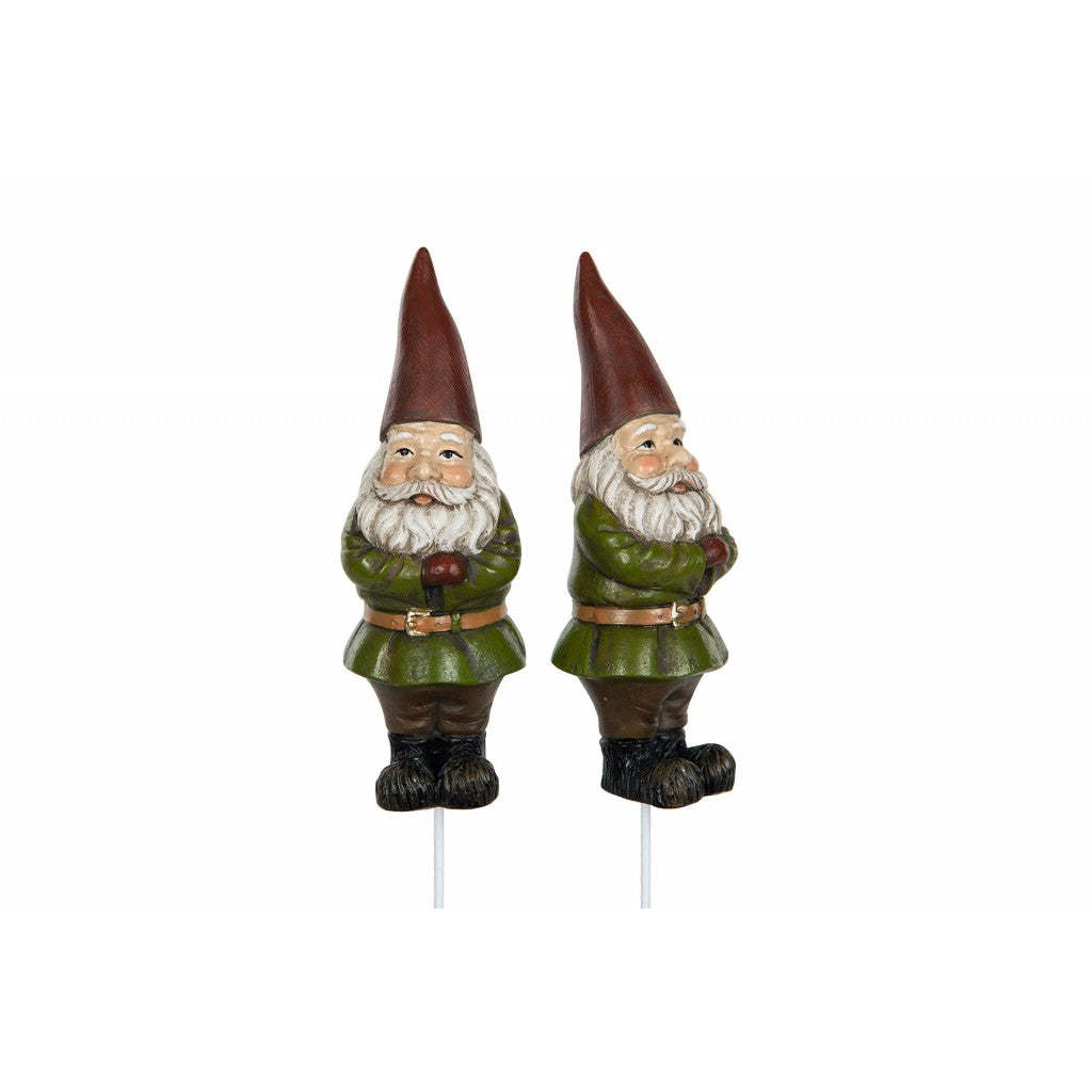 Juledekor i Polymer på Pinne, 8cm, 1stk - Låve-Nisse