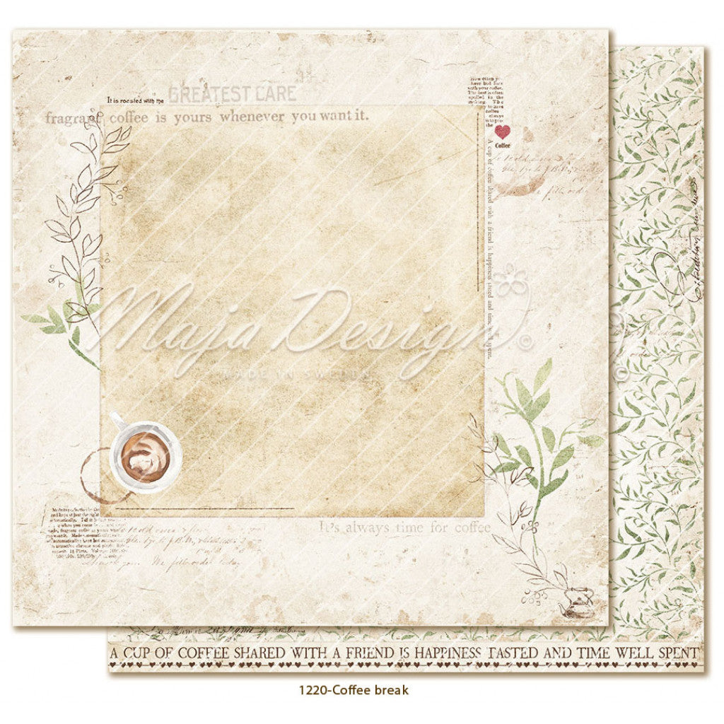 Maja Design Mønsterpapir Everyday Life - Coffee break 12"x12"