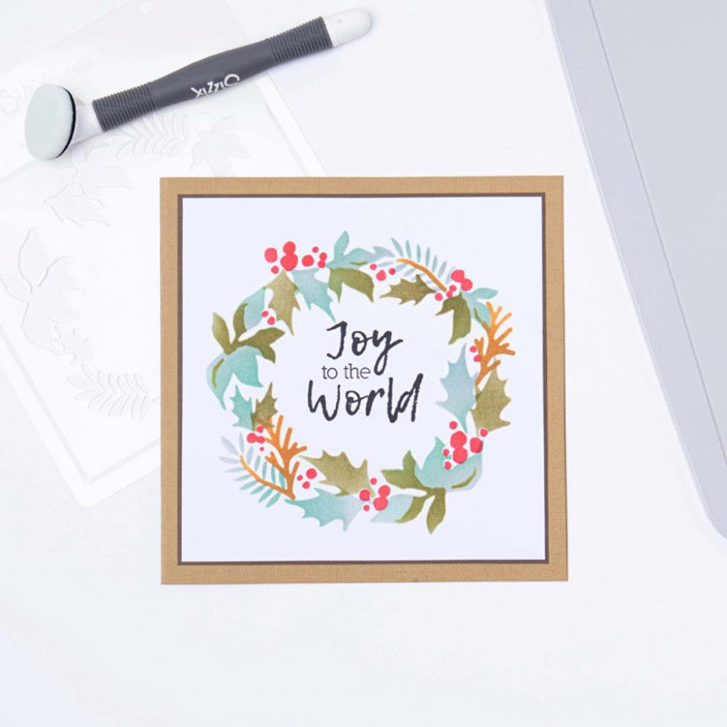 Sizzix Making Tool Layered Stencil 6"X6" - Holly Wreath