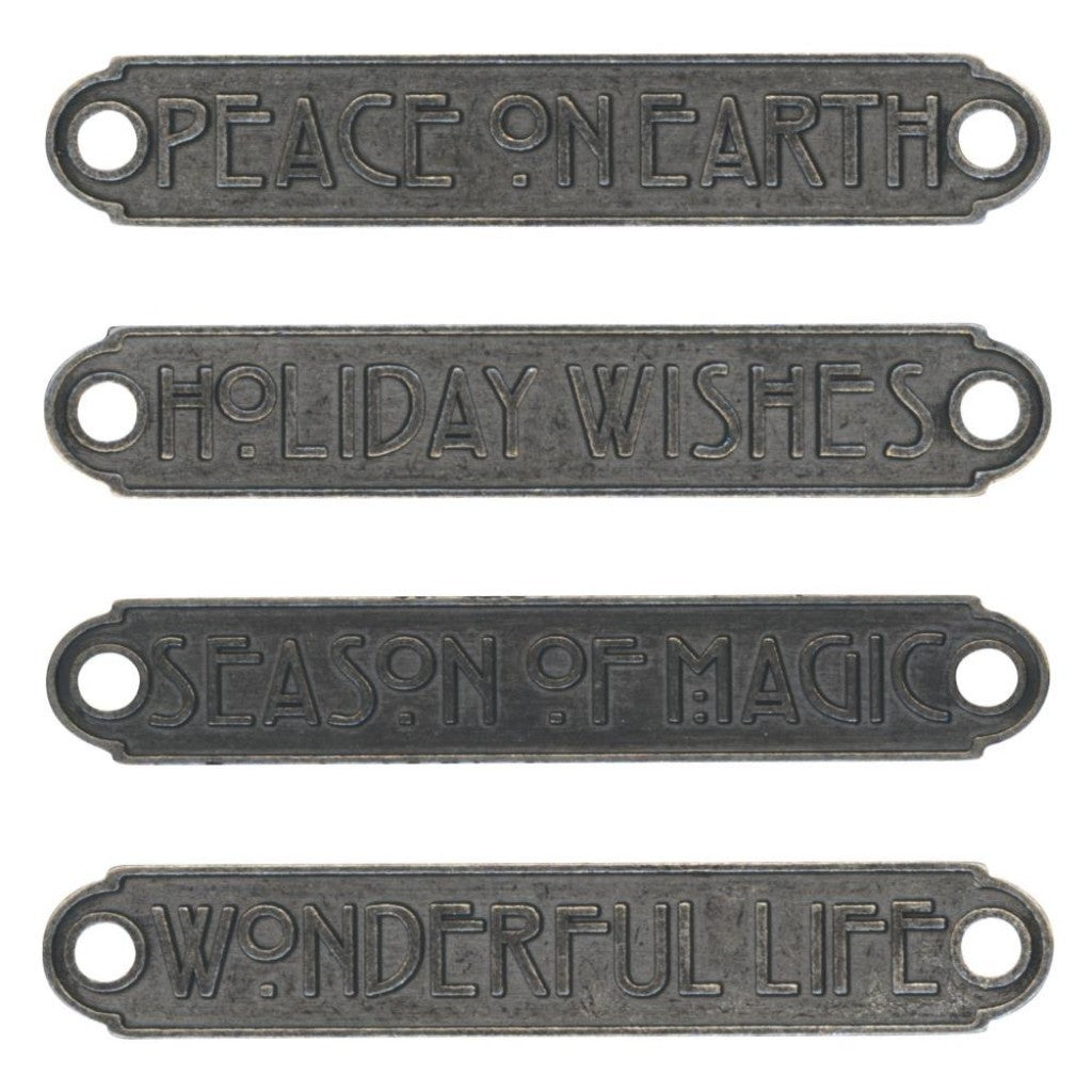 Idea-Ology Metal Word Plaques - 4stk