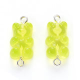 Gummy Bear Resin-Mellomledd, 25mm, 6stk - Lime