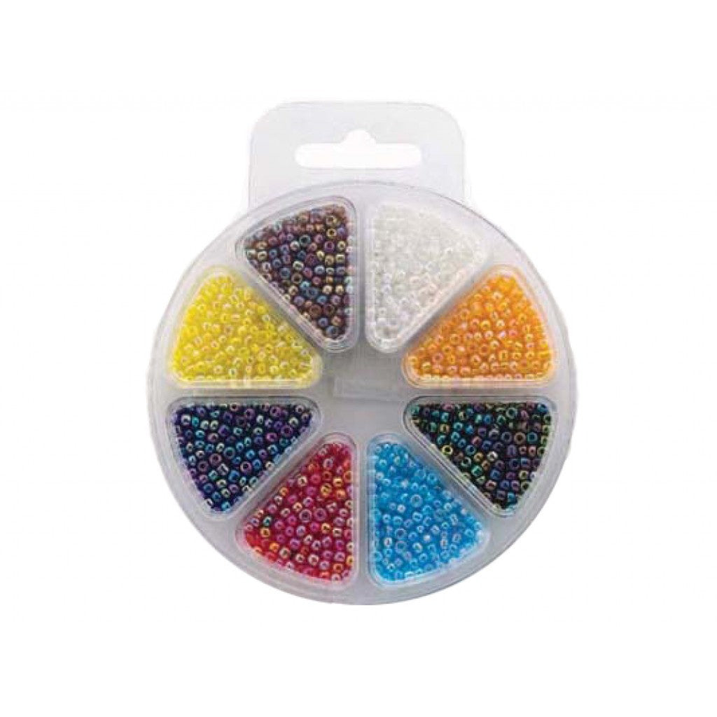 Perlesett – Glassperler regnbue – 8ass.