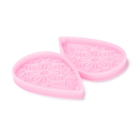 Silikonform 50x31.5mm - Anheng Dråpe med Blomstermønster