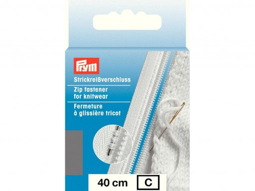 Prym Glidelås Strikk - 40cm -  Medium Grå