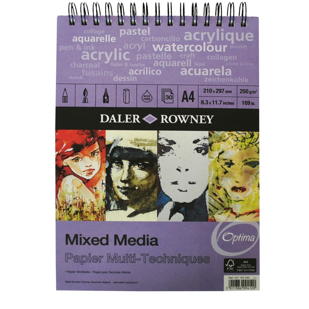 Daler Rowney - Optima Mixed Media 250g, 30ark, A4