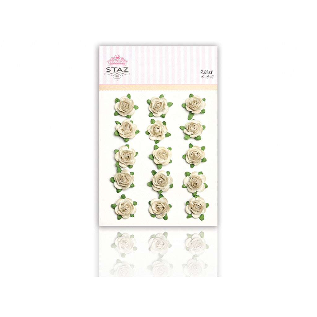 Staz Rose - 15mm - Antikkhvit - 15stk