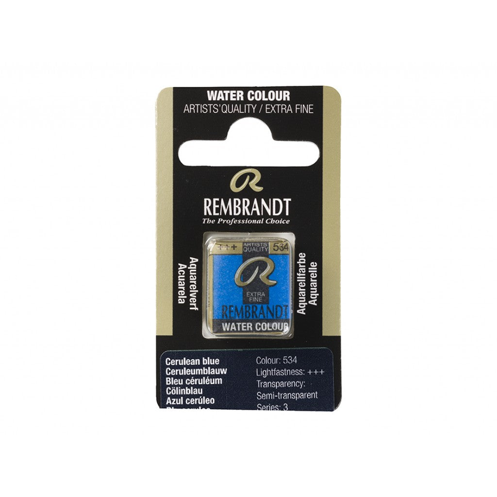 Rembrandt Akvarell Halfpan - Cerulean Blue 534