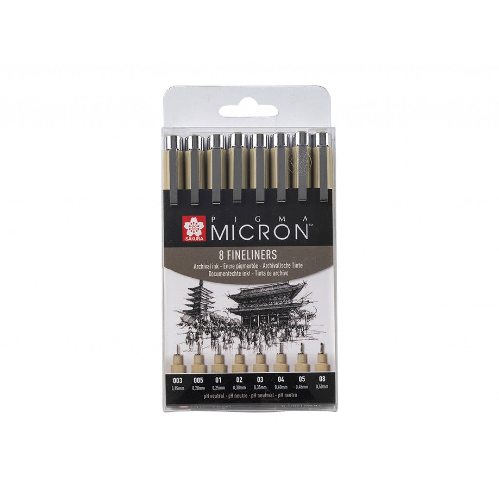 Sakura Pigma Micron Sett - #49  8stk Sort