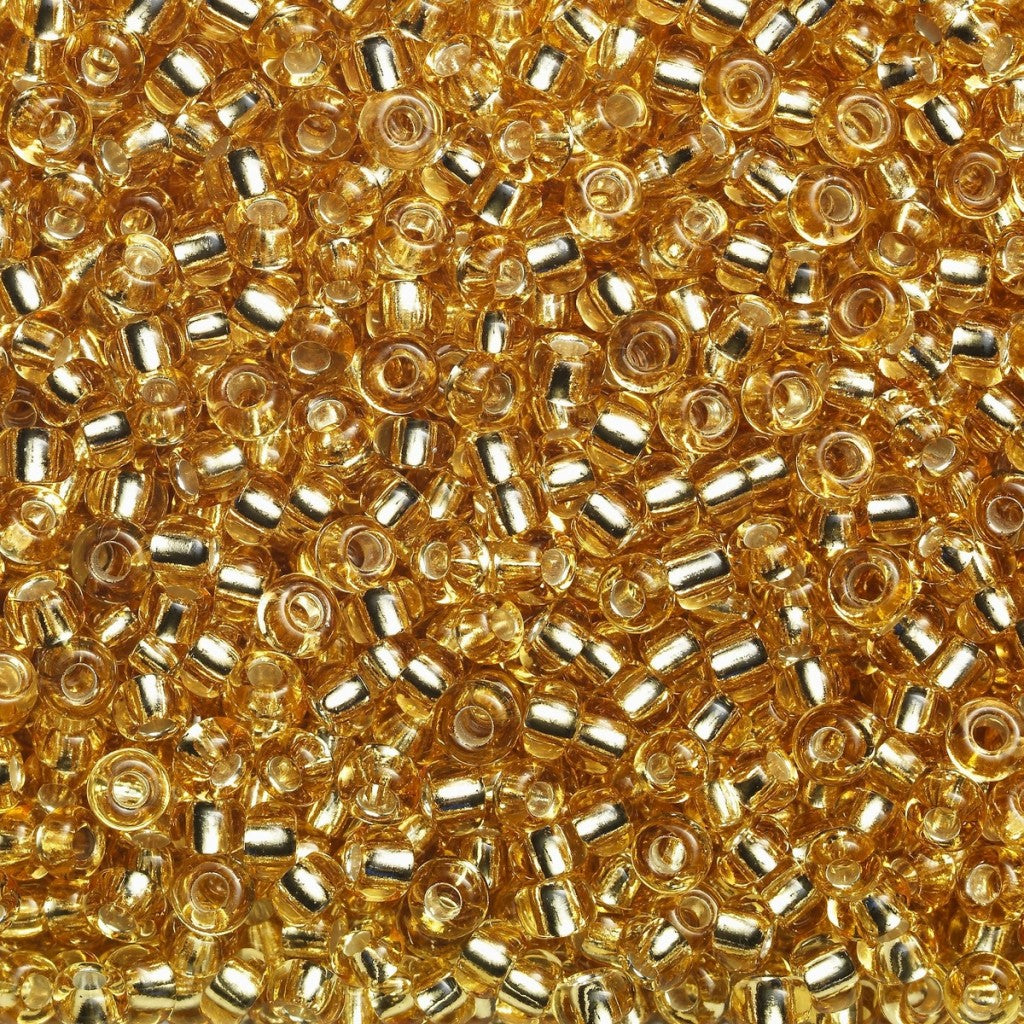 Rocaillesperle 6/0 - Gull Halvtransparent