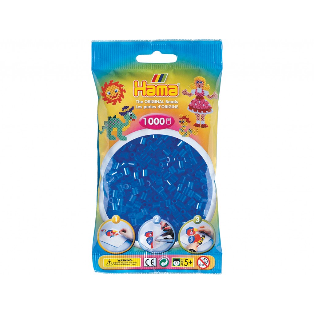 Hama Midi, 1000stk - 15 Transparent Blå