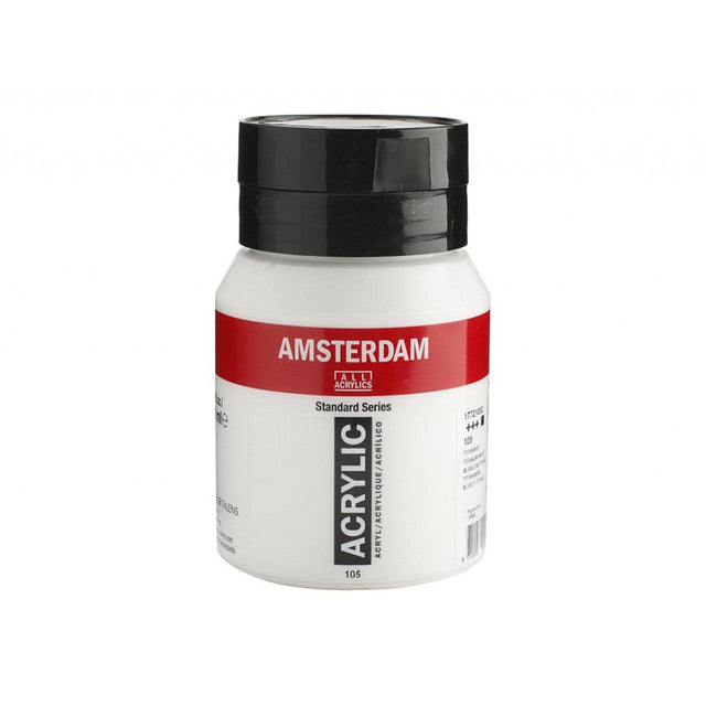Amsterdam Standard 500ml - 105 Titanium White - HobbyHimmelen
