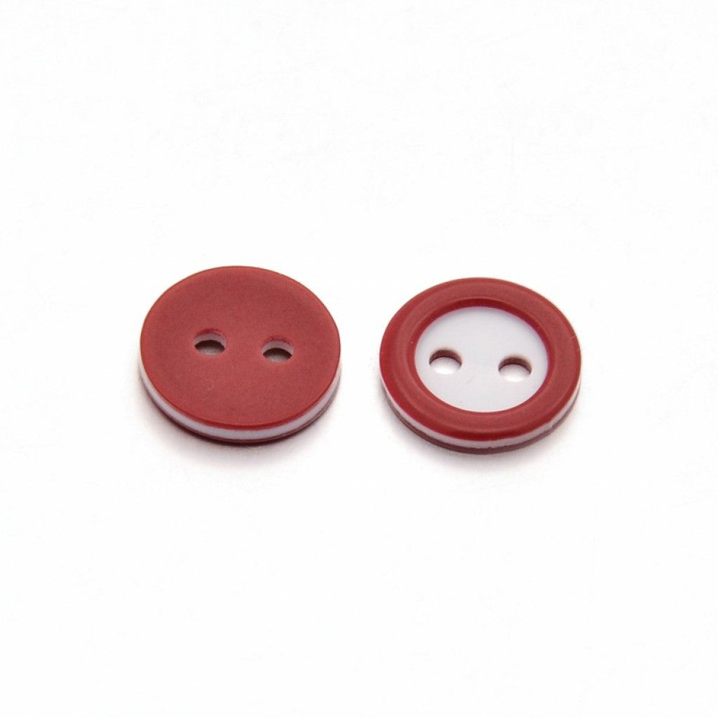 Knapp i Epoxy, 11mm - Ring Dark Red
