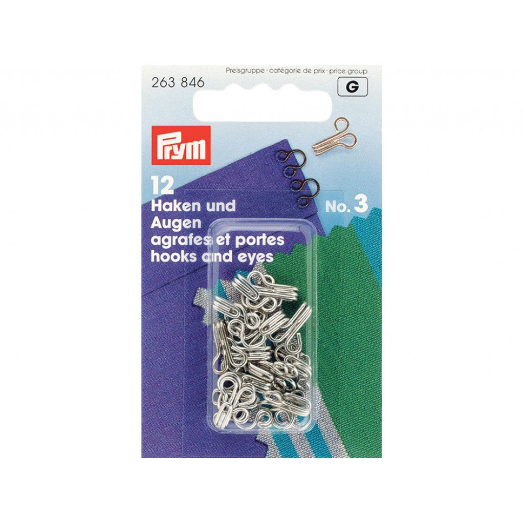 Prym Hekter No.3 12stk - Sølv