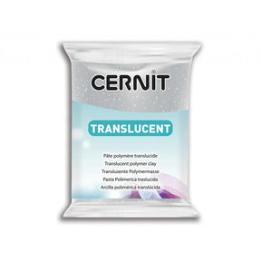 Cernit Translucent 56g - 080 Sølv glitter - HobbyHimmelen