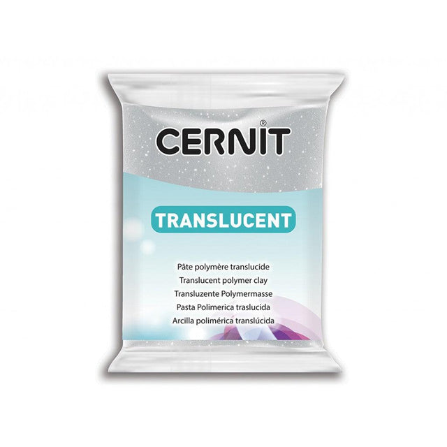 Cernit Translucent 56g - 080 Sølv glitter - HobbyHimmelen