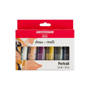 Amsterdam Standard 20ml - Sett 6 ass. Portrettfarger - HobbyHimmelen