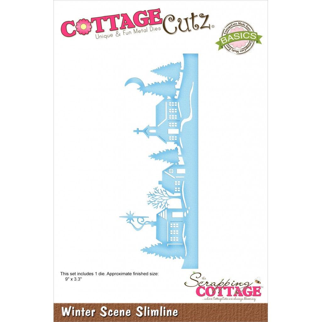 CottageCutz Slimline Dies - Winter Scene, 22 x 8cm - HobbyHimmelen
