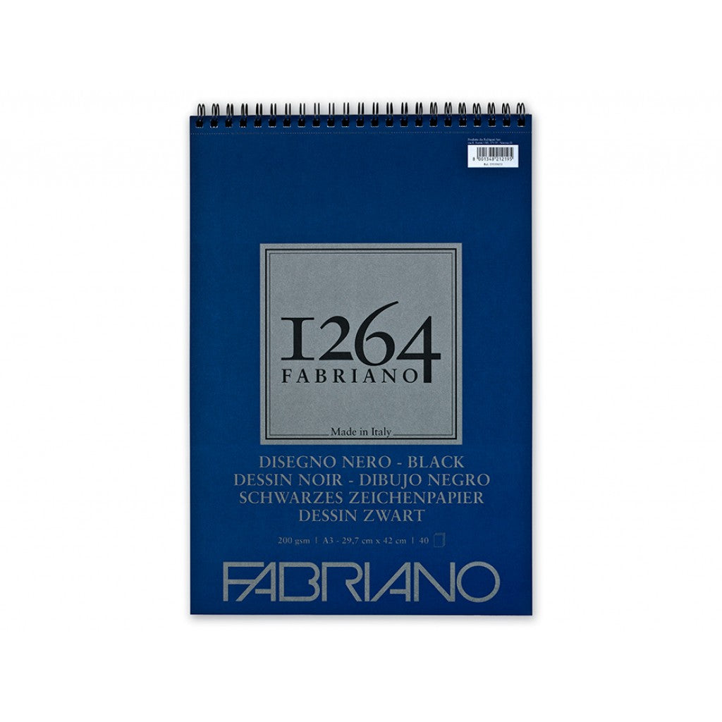 Fabriano 1264 Black - Spiral 200g A5 20ark