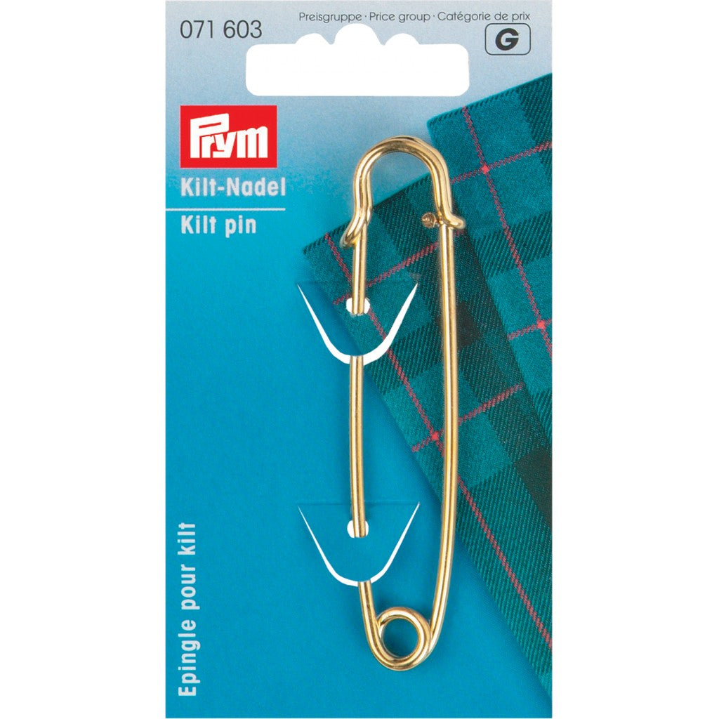 Prym Kiltenål 76mm - Gullfarget