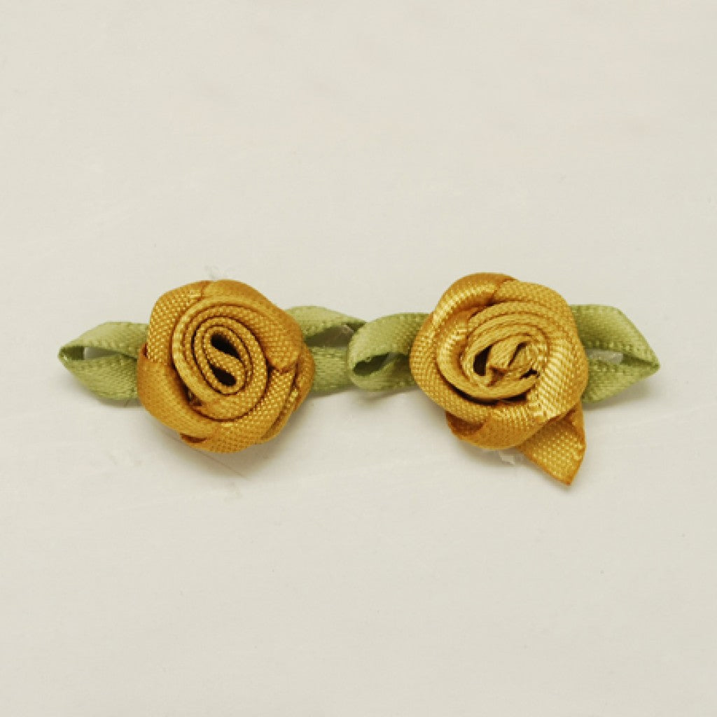 Håndlaget Satengrose, 15mm - Dark Goldenrod