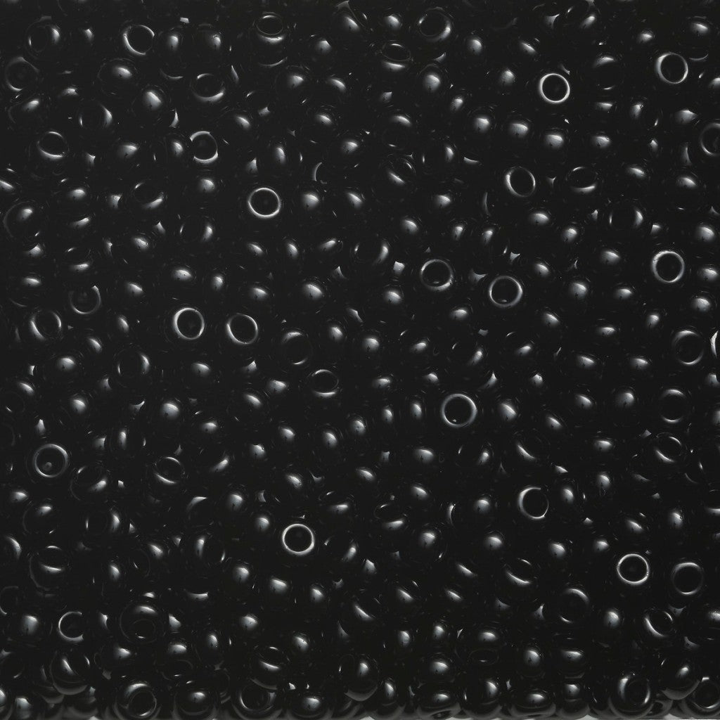 Rocaillesperle 9/0 - Sort Opak