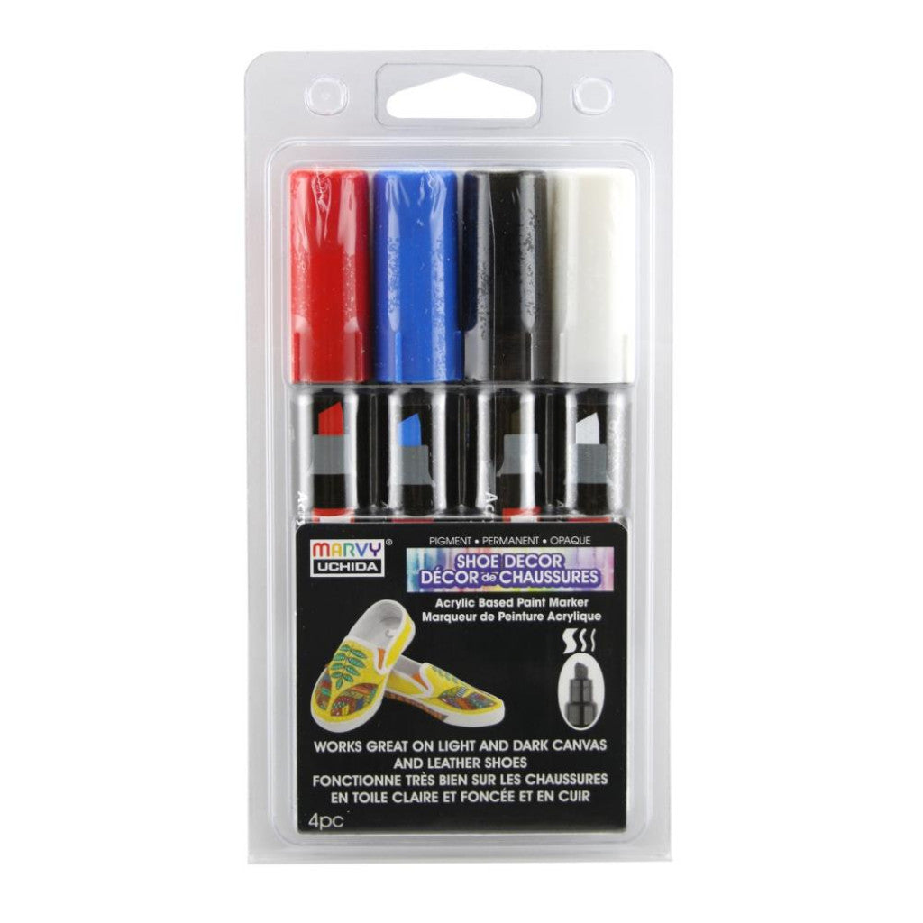 Uchida Shoe Decor Acrylic Markers - 4stk Basic