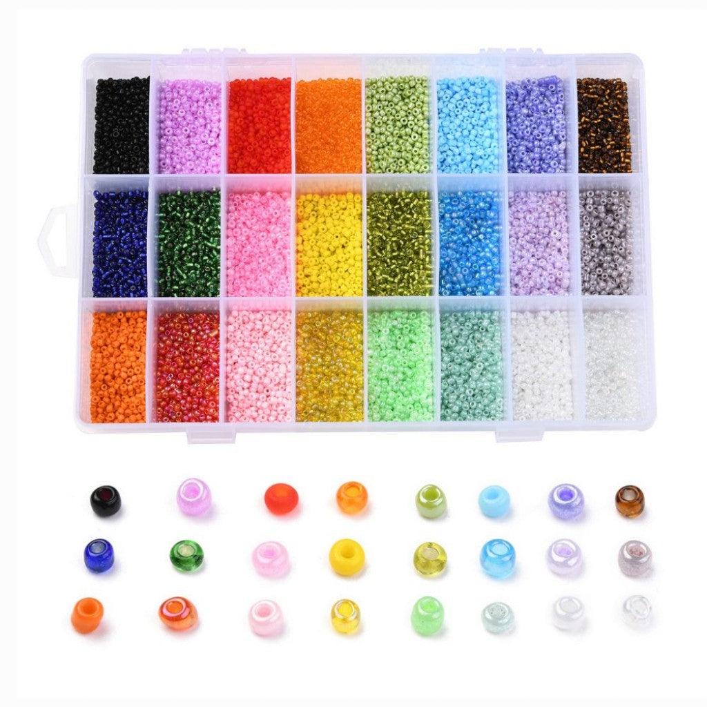 #1 Sett med Seed Beads i 24 Farger 12/0 (2mm) - Bright Vibes - HobbyHimmelen