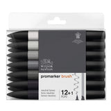 W&N - Promarker Brush - sett 12+1 Neutral Tones