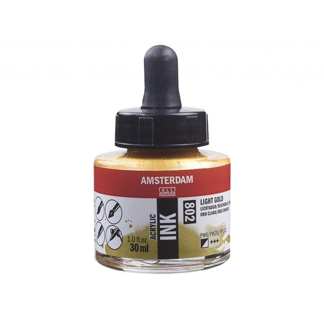 Amsterdam Ink 30ml - 802 Light Gold - HobbyHimmelen