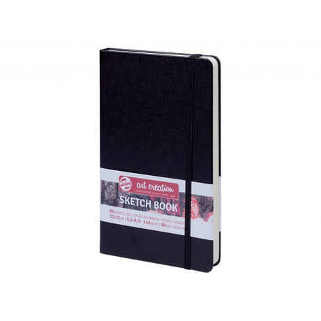 Art Creation Skissebok m/strikk - Sort - 13x21cm - 140g - HobbyHimmelen