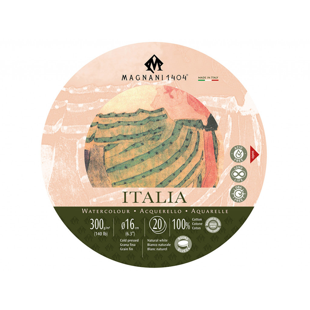 Magnani Italia Watercolour CP 300g 20ark - Rund 16cm
