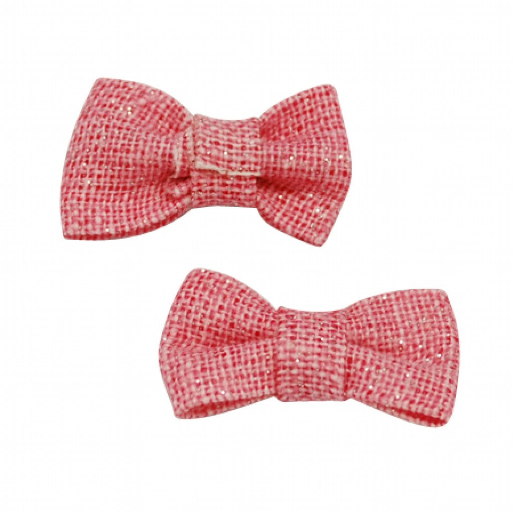 Håndlaget Sløyfe, 27mm - Crimson Glitter