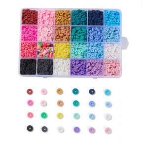 #1 Heishi Perlesett 6mm, 24 farger (4800 perler) - Home Made Vibes - HobbyHimmelen