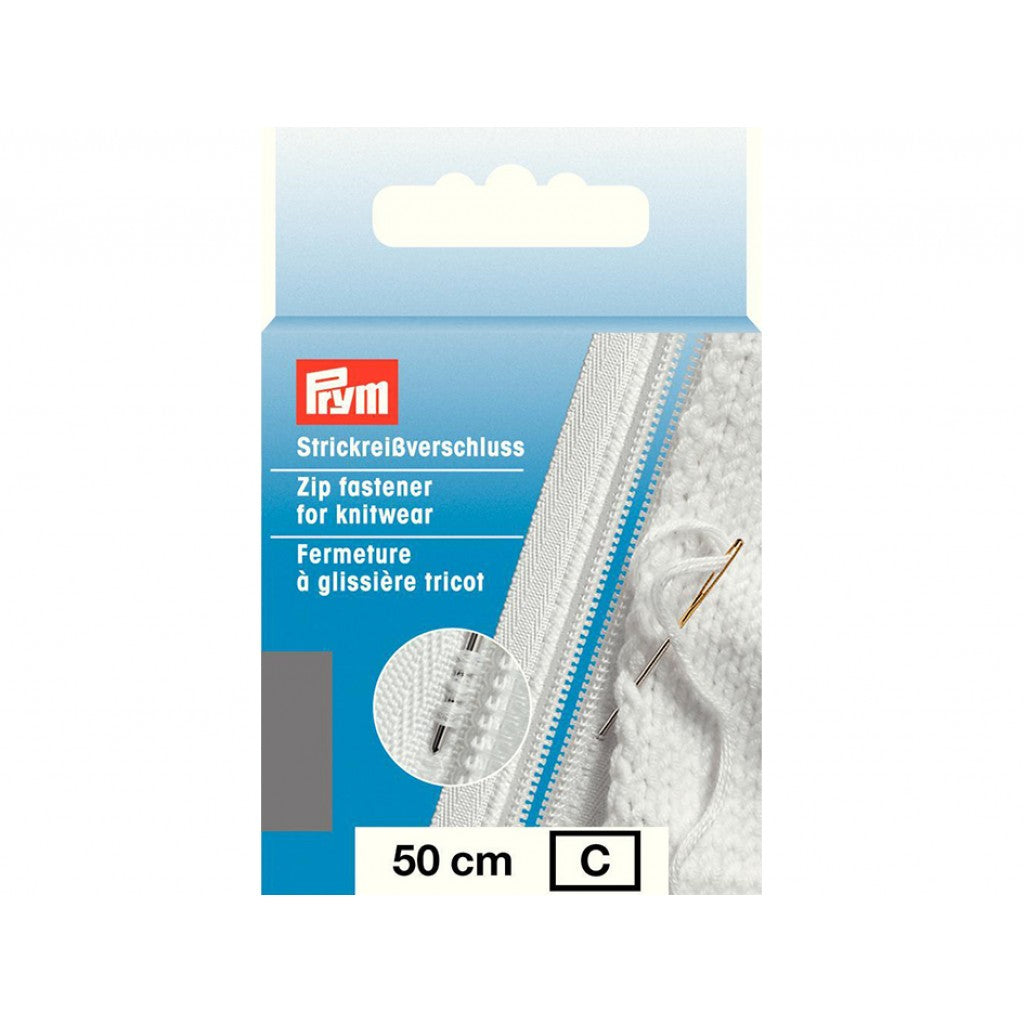 Prym Glidelås Strikk - 50cm -  Medium Grå