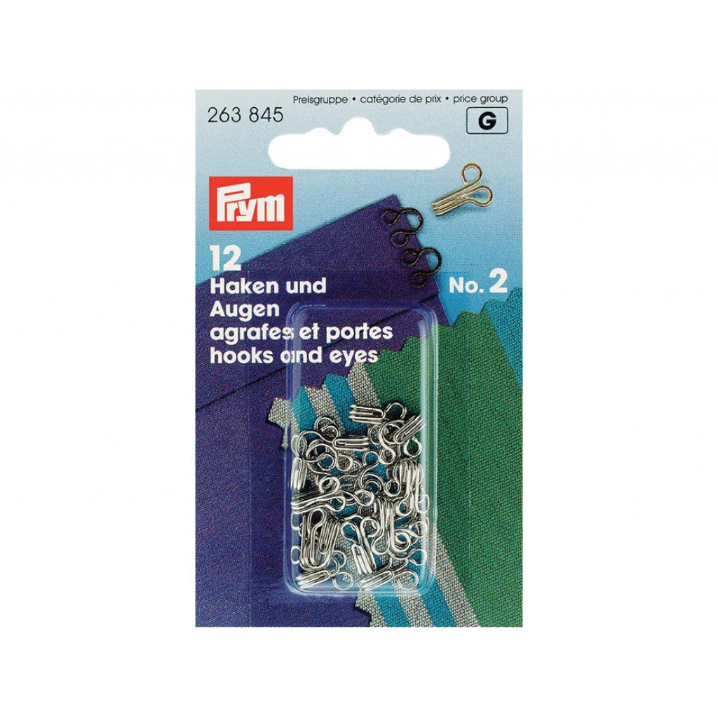 Prym Hekter No.2 12stk - Sølv - brass