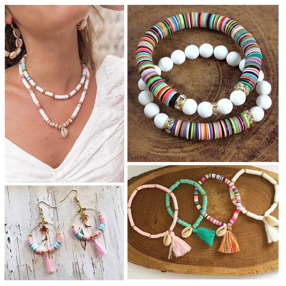 #1 Heishi Perlesett 6mm, 15 farger (3000 perler) - Urban Vibes - HobbyHimmelen