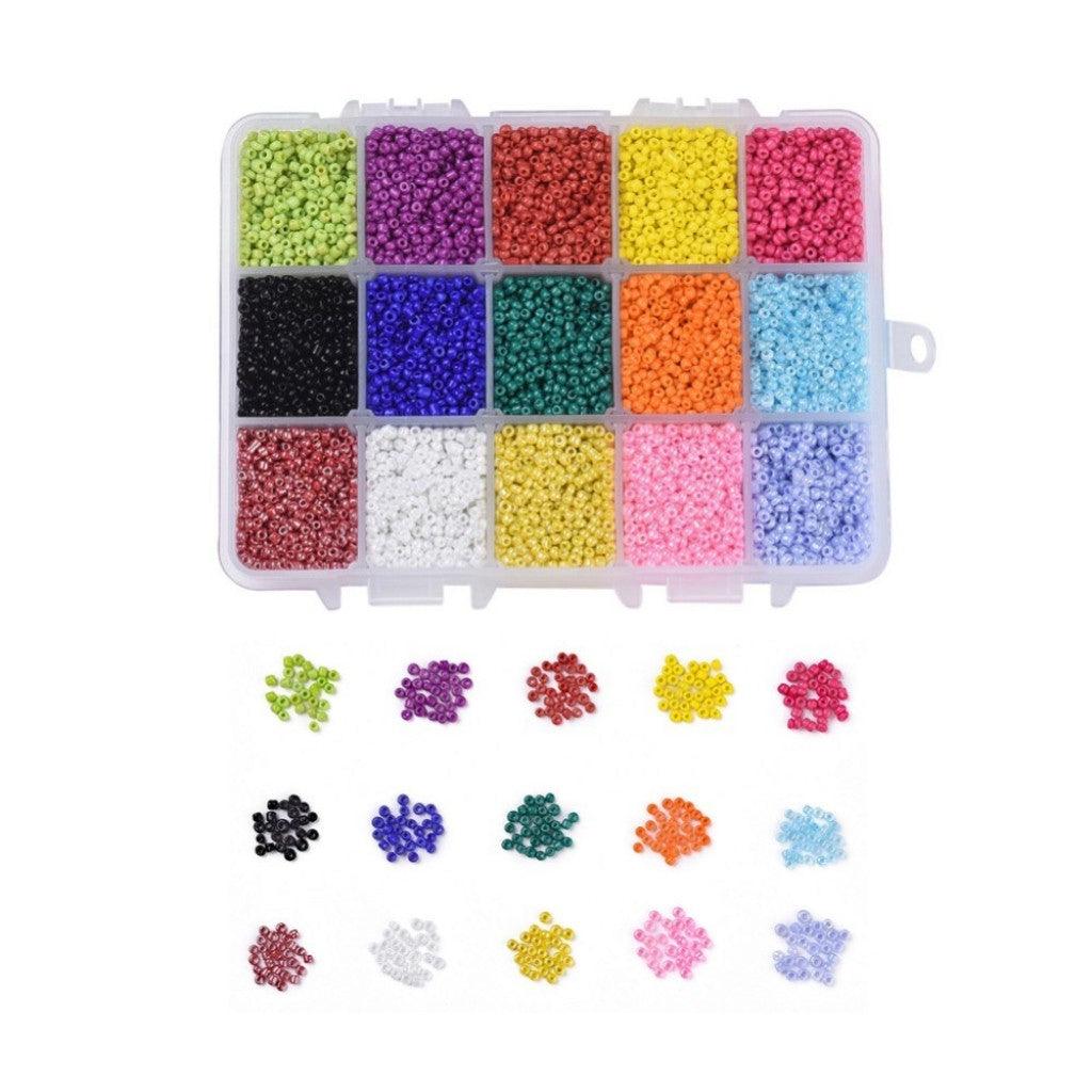 #1 Sett med Seed Beads i 15 Farger 12/0 (2mm) - Festive Vibes - HobbyHimmelen