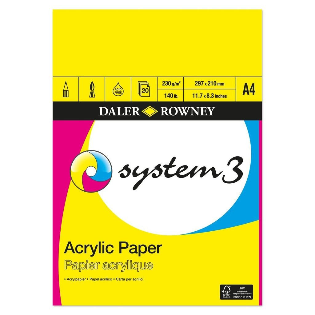 DR System3 Acrylic Pad, 20ark, 230gr - A4