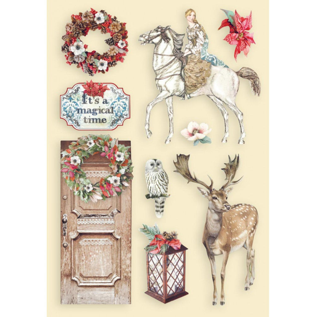 Stamperia Wooden Shapes A5 - Winter Tales Horse & Deer